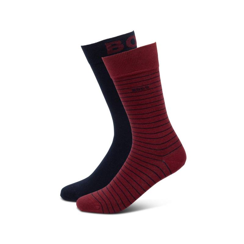 Duopack, Wadenlange Socken Herren Dunkelrot 39-42 von BOSS