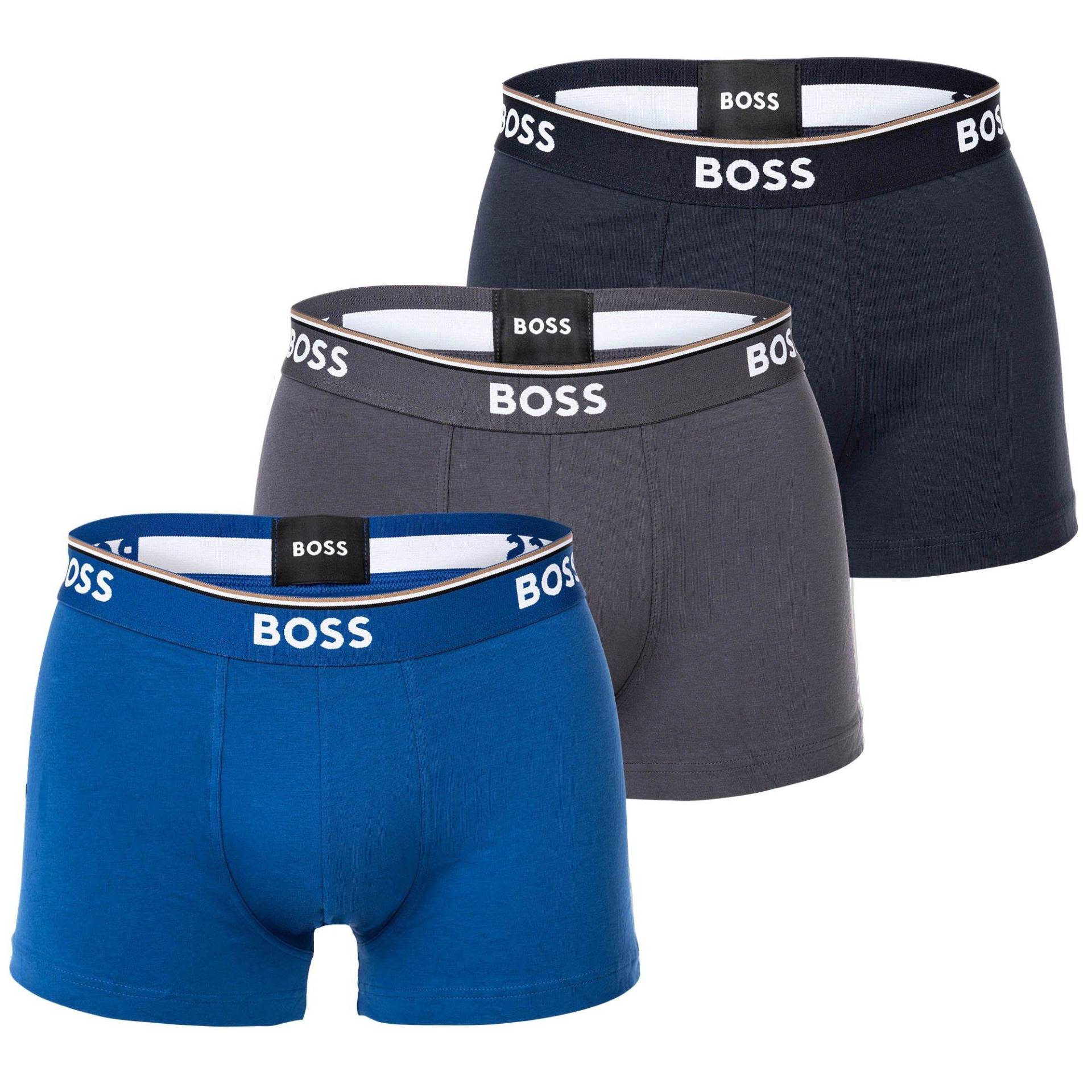 BOSS - Boxershort  3er Pack Stretch-Trunk 3P Power, für Herren, Blau, Größe M von BOSS