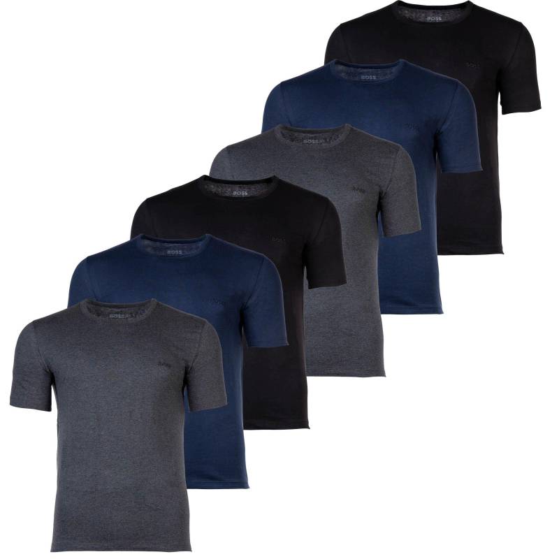 T-shirt 6er Pack Bequem Sitzend-t-shirt Rn 3p Classic Herren Grau L von BOSS