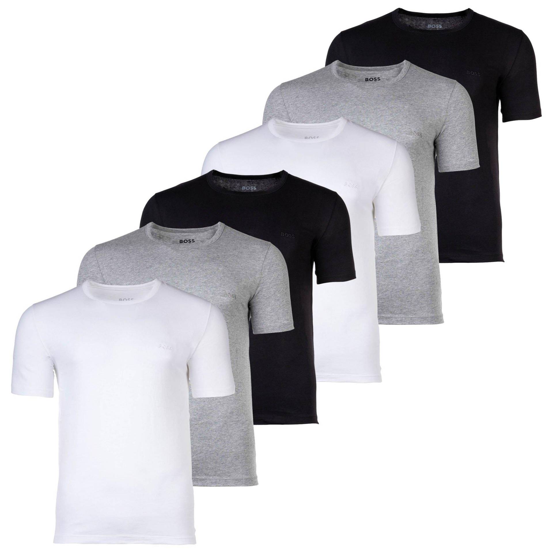 BOSS - T-Shirt  6er Pack Bequem sitzend-T-Shirt RN 3P Classic, für Herren, Multicolor, Größe S von BOSS