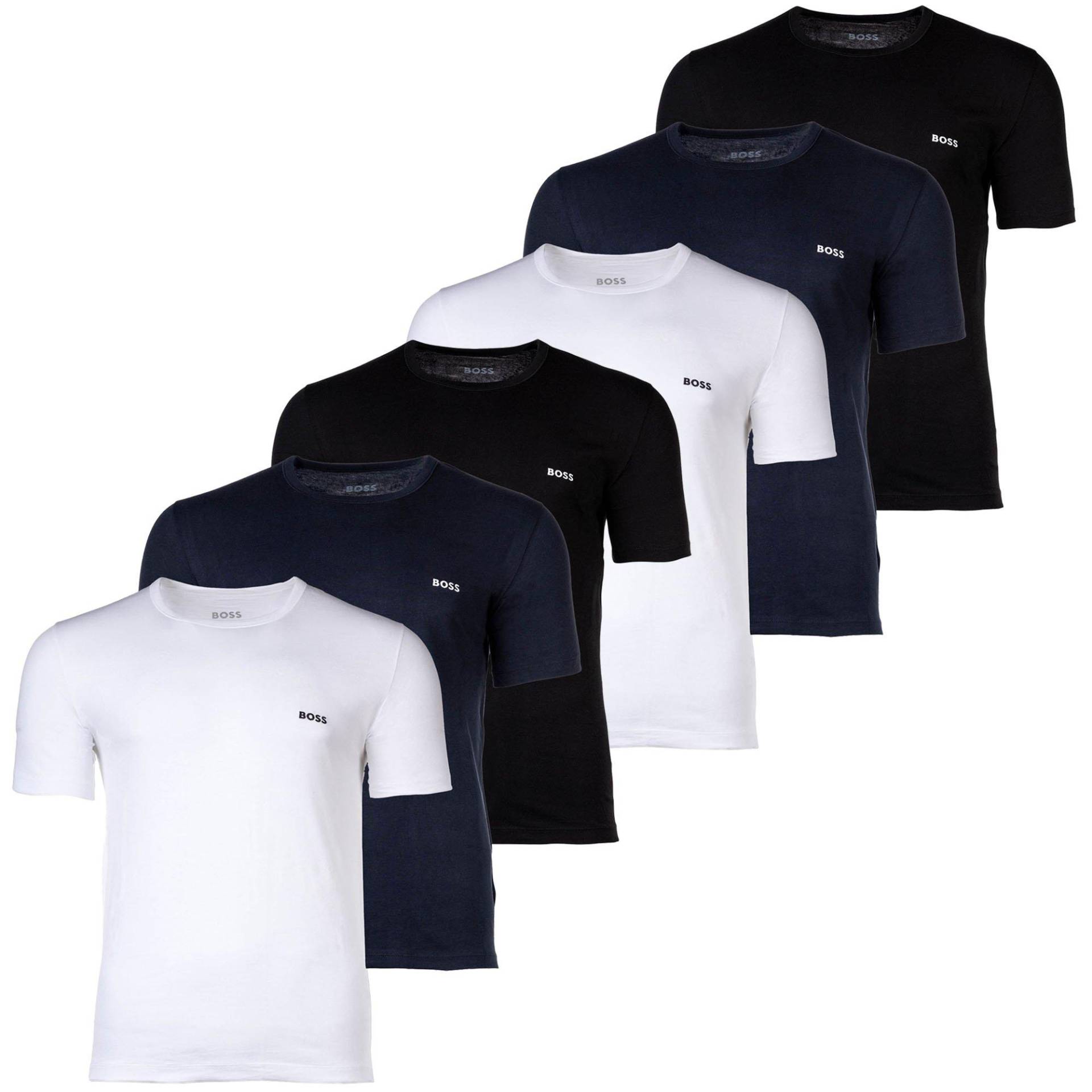 BOSS - T-Shirt  6er Pack Bequem sitzend-T-Shirt RN 3P Classic, für Herren, Schwarz Leicht, Größe S von BOSS