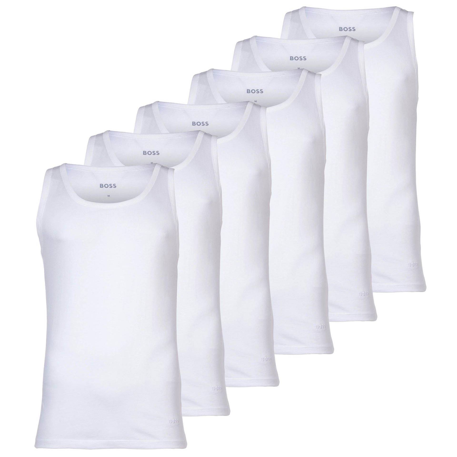 BOSS - Tank Top, 6er Pack  Unterhemd, für Herren, Weiss, Größe L von BOSS