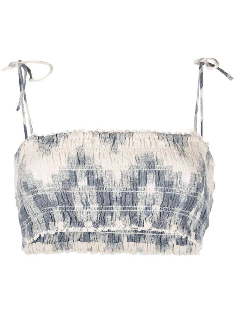 BOTEH Neith Ikat shirred crop top - Blue von BOTEH