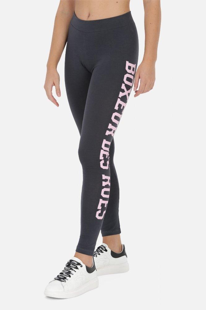 Basic Leggings With Front Logo Damen Anthrazit L von BOXEUR DES RUES