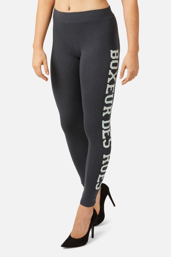 Basic Leggings With Front Logo Damen Anthrazit M von BOXEUR DES RUES