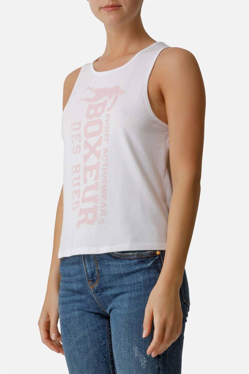 BOXEUR DES RUES - Top Basic Tank With Front Logo, für Damen, Weiss, Größe M von BOXEUR DES RUES