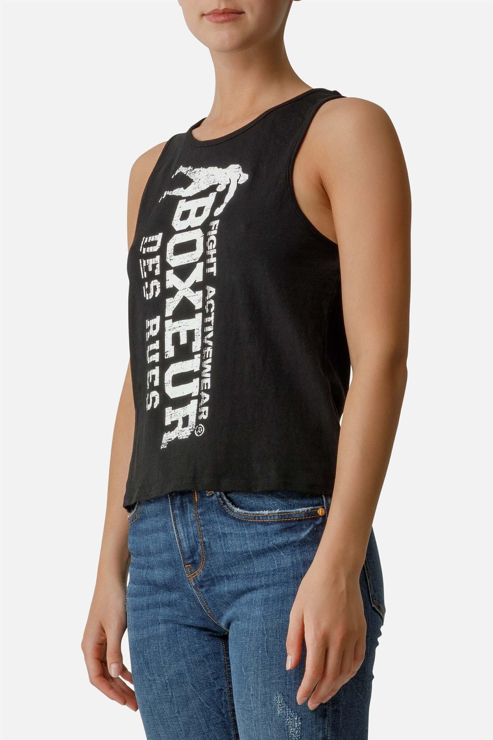 BOXEUR DES RUES - Top Basic Tank With Front Logo, für Damen, Schwarz, Größe XL von BOXEUR DES RUES