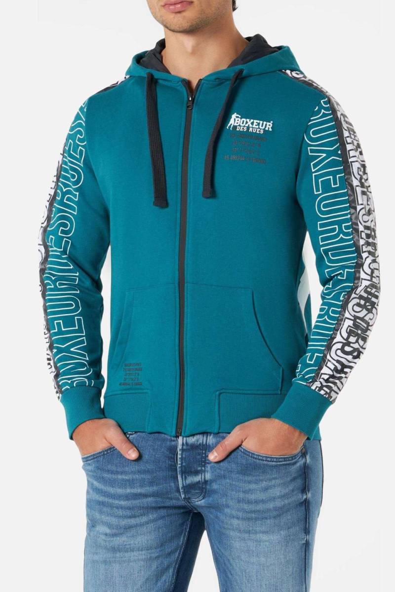 Sweatjacken Hooded Full Zip With Prints Herren Blau S von BOXEUR DES RUES