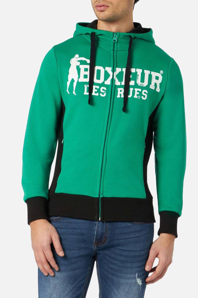 Sweatjacken Hooded Full Zip Sweatshirt Herren Grün M von BOXEUR DES RUES