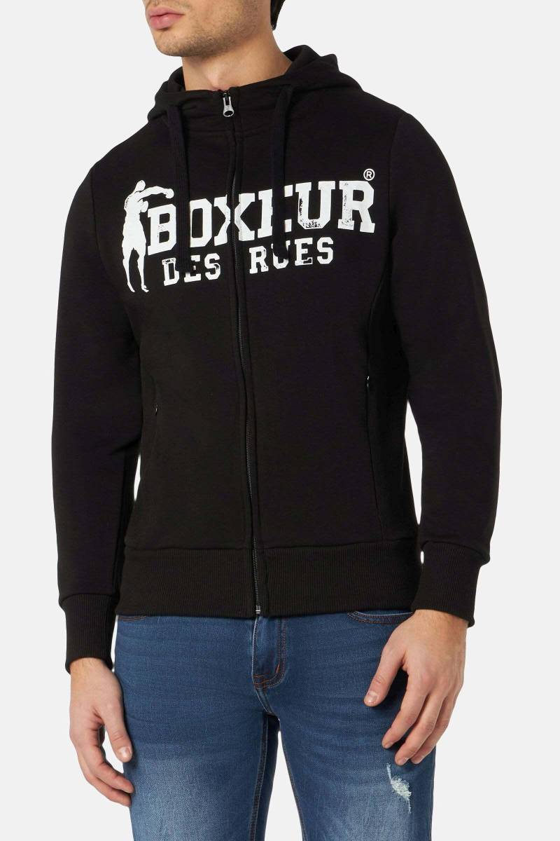 Sweatjacken Hooded Full Zip Sweatshirt Herren Schwarz XL von BOXEUR DES RUES