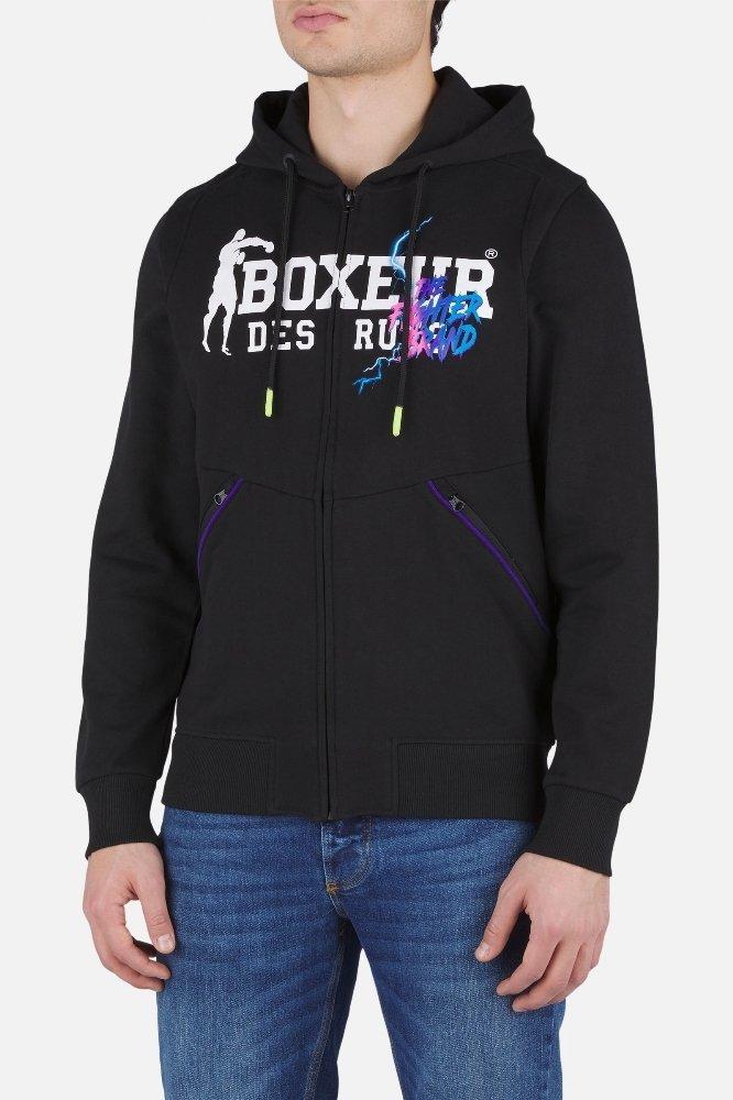 Sweatshirt Mit Reißverschluss Und Einsätzen Herren Schwarz XXL von BOXEUR DES RUES