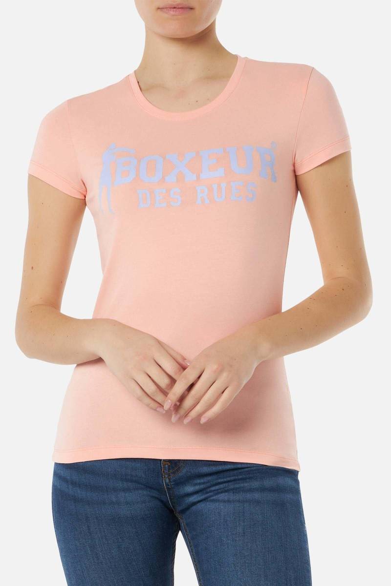 T-shirts Basic T-shirt With Front Logo Damen Pink S von BOXEUR DES RUES