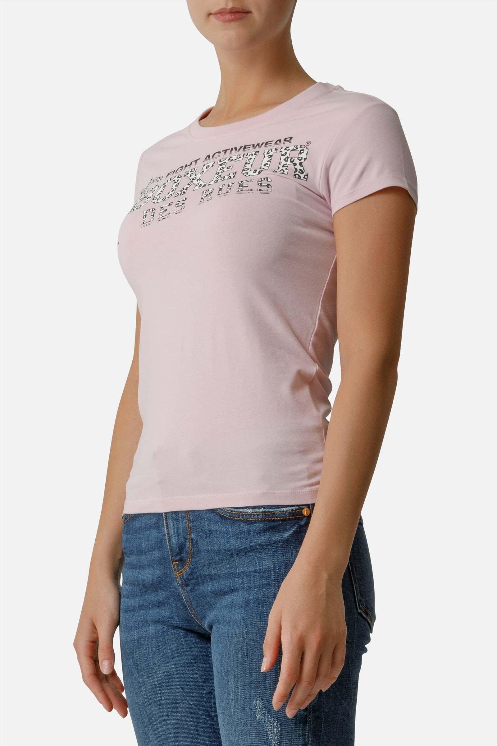 BOXEUR DES RUES - T-Shirts Front Logo Round Neck T-Shirt, für Damen, Pink, Größe L von BOXEUR DES RUES