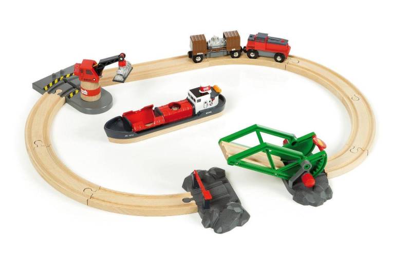 BRIO® Spielzeugeisenbahn-Erweiterung »BRIO® WORLD Container Hafen Set«, (Set) von BRIO®