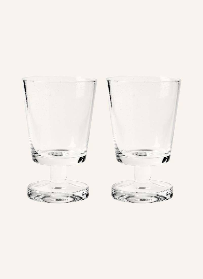 Broste Copenhagen 2er-Set Weingläser Bubble transparent von BROSTE COPENHAGEN