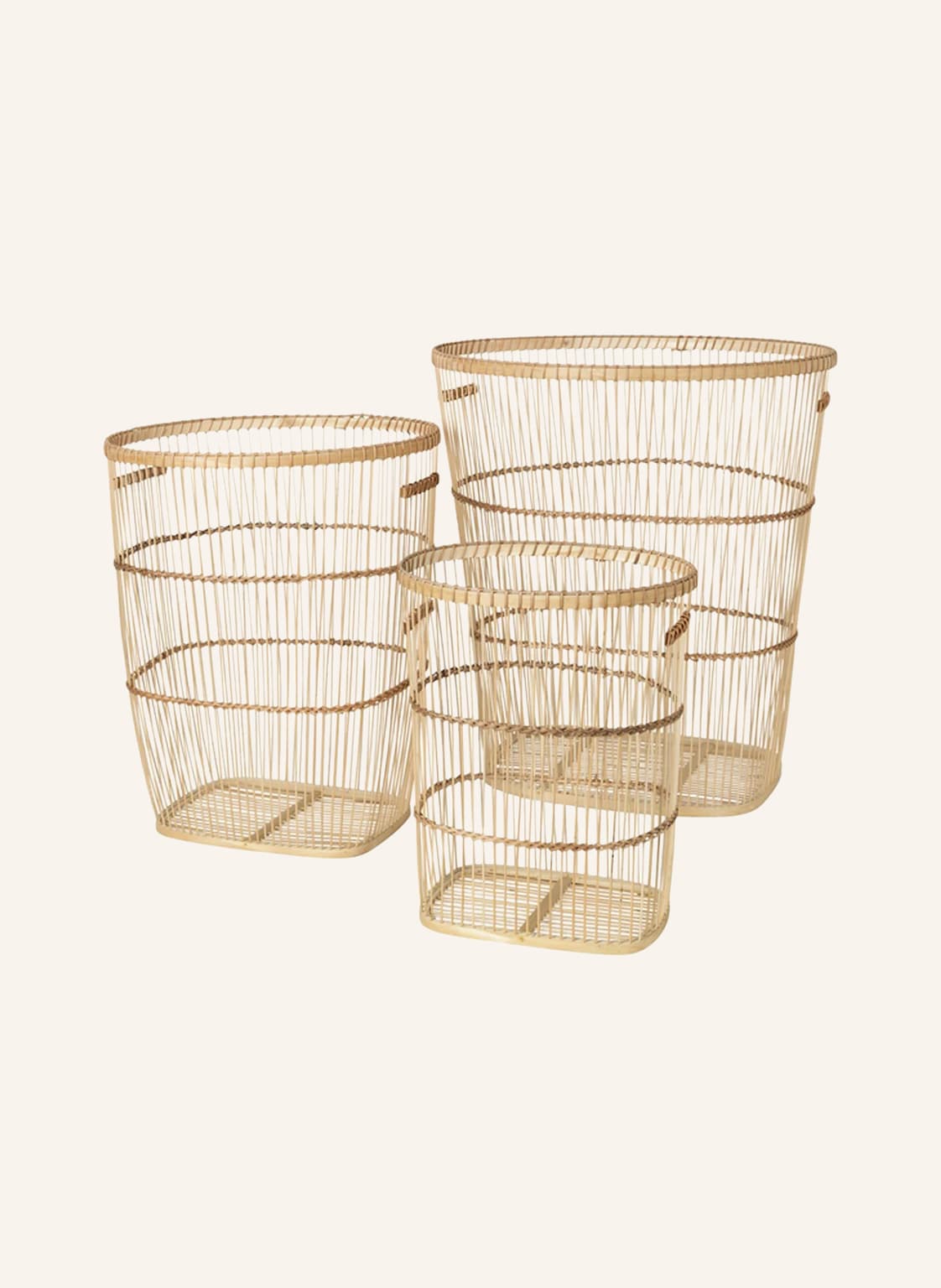 Broste Copenhagen 3er-Set Körbe Sabbie beige von BROSTE COPENHAGEN