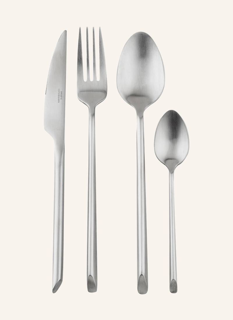 Broste Copenhagen 4-Tlg. Besteck-Set Sletten silber von BROSTE COPENHAGEN