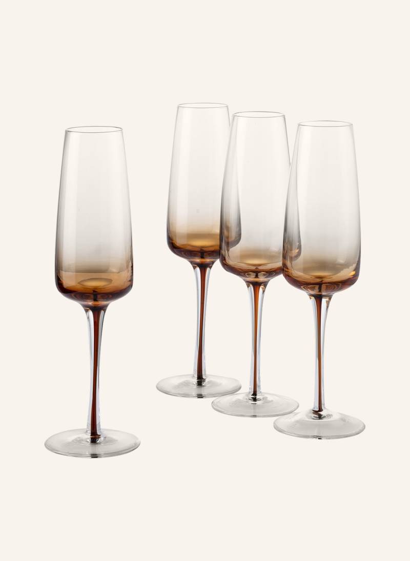 Broste Copenhagen 4er-Set Champagnergläser Amber gold von BROSTE COPENHAGEN