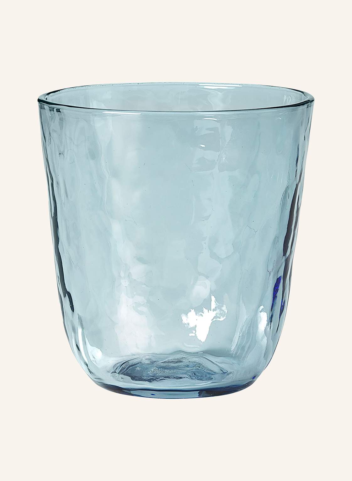 Broste Copenhagen Trinkglas Hammered blau von BROSTE COPENHAGEN