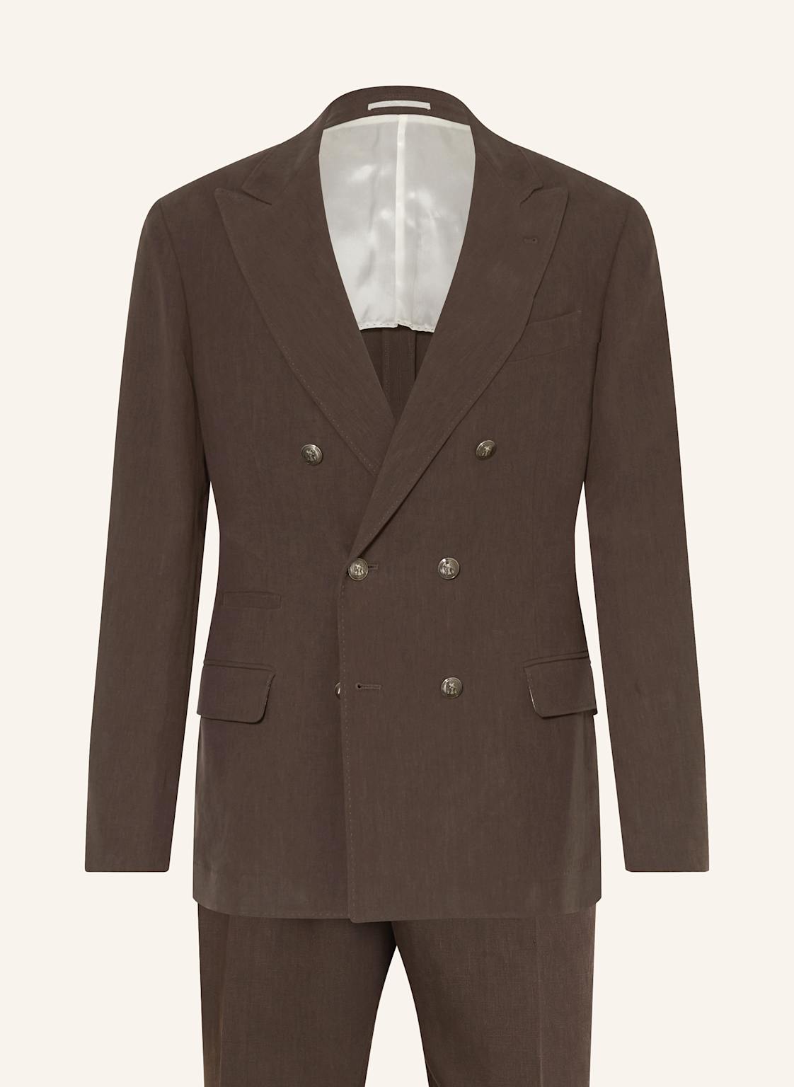 Brunello Cucinelli Anzug Extra Slim Fit Aus Leinen braun von BRUNELLO CUCINELLI