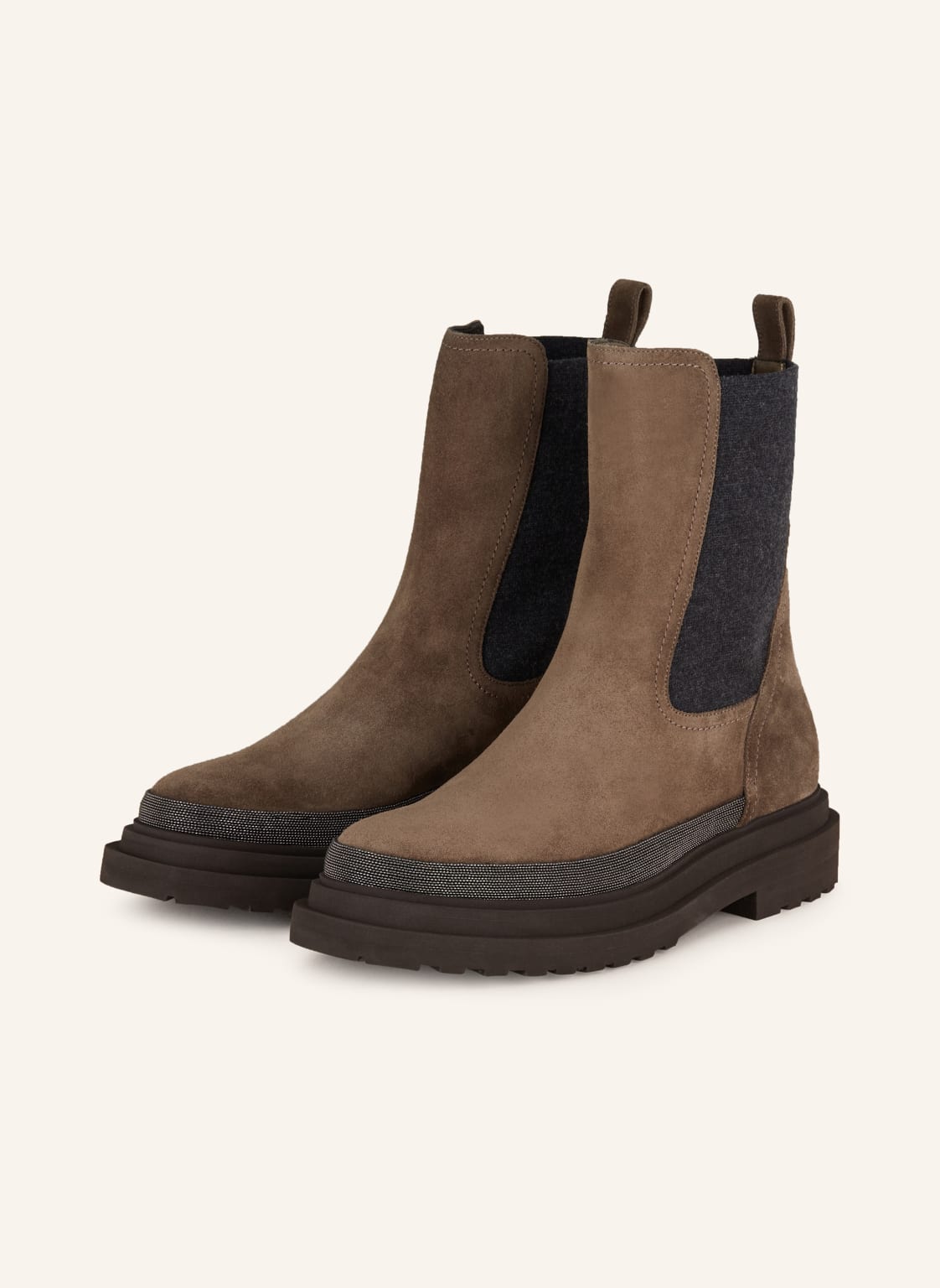 Brunello Cucinelli Boots Mit Schmucksteinen braun von BRUNELLO CUCINELLI