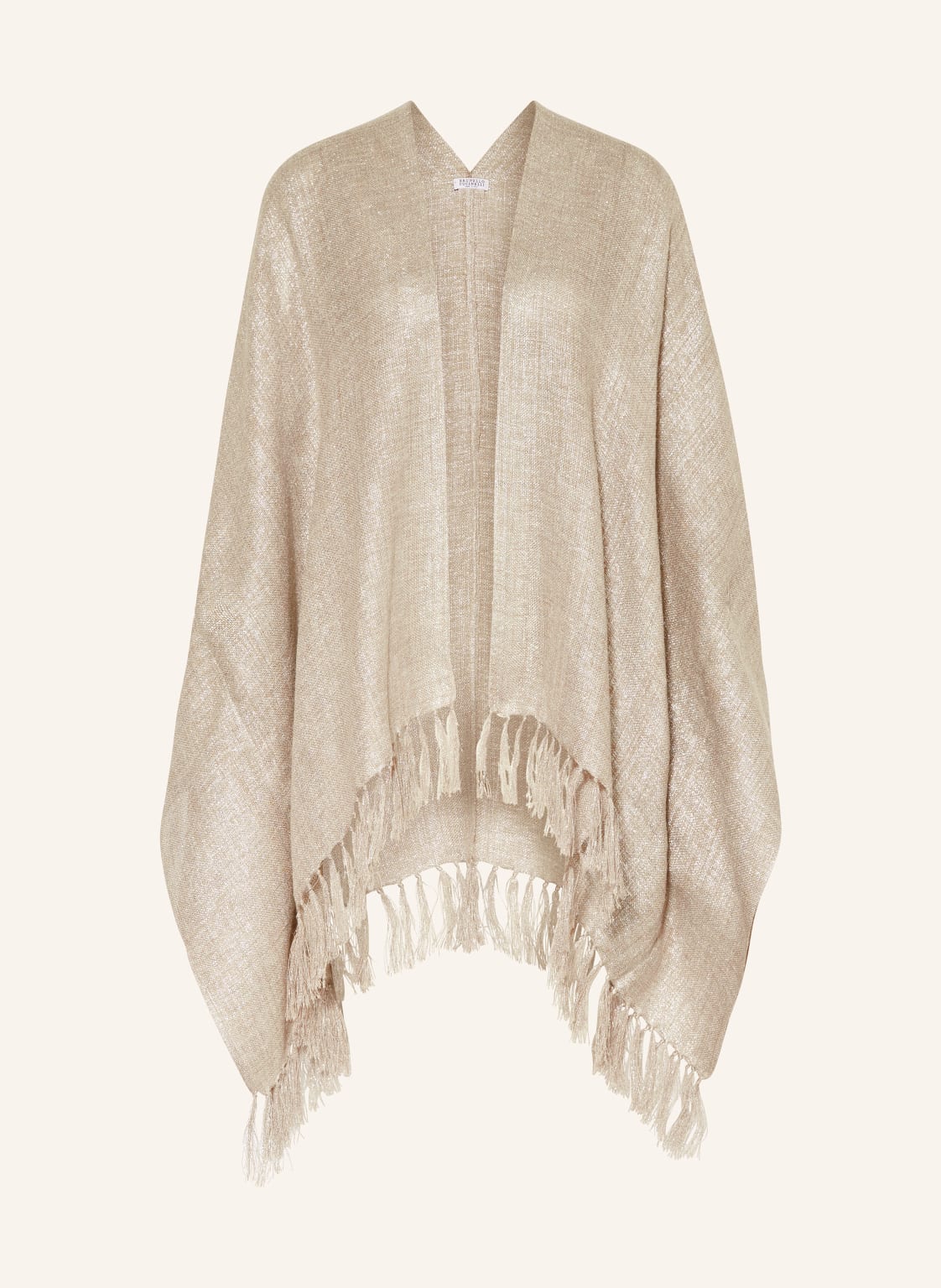 Brunello Cucinelli Cape Aperto Mit Glitzergarn beige von BRUNELLO CUCINELLI