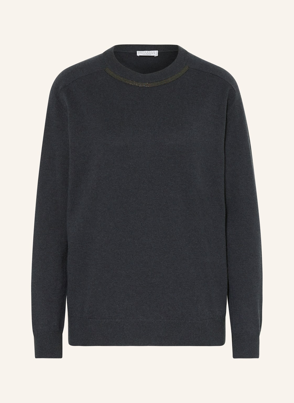 Brunello Cucinelli Cashmere-Pullover Mit Schmuckperlen blau von BRUNELLO CUCINELLI