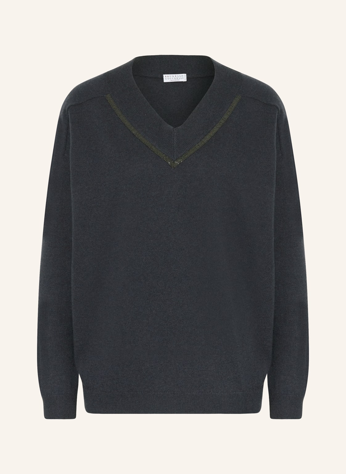 Brunello Cucinelli Cashmere-Pullover Mit Schmuckperlen blau von BRUNELLO CUCINELLI