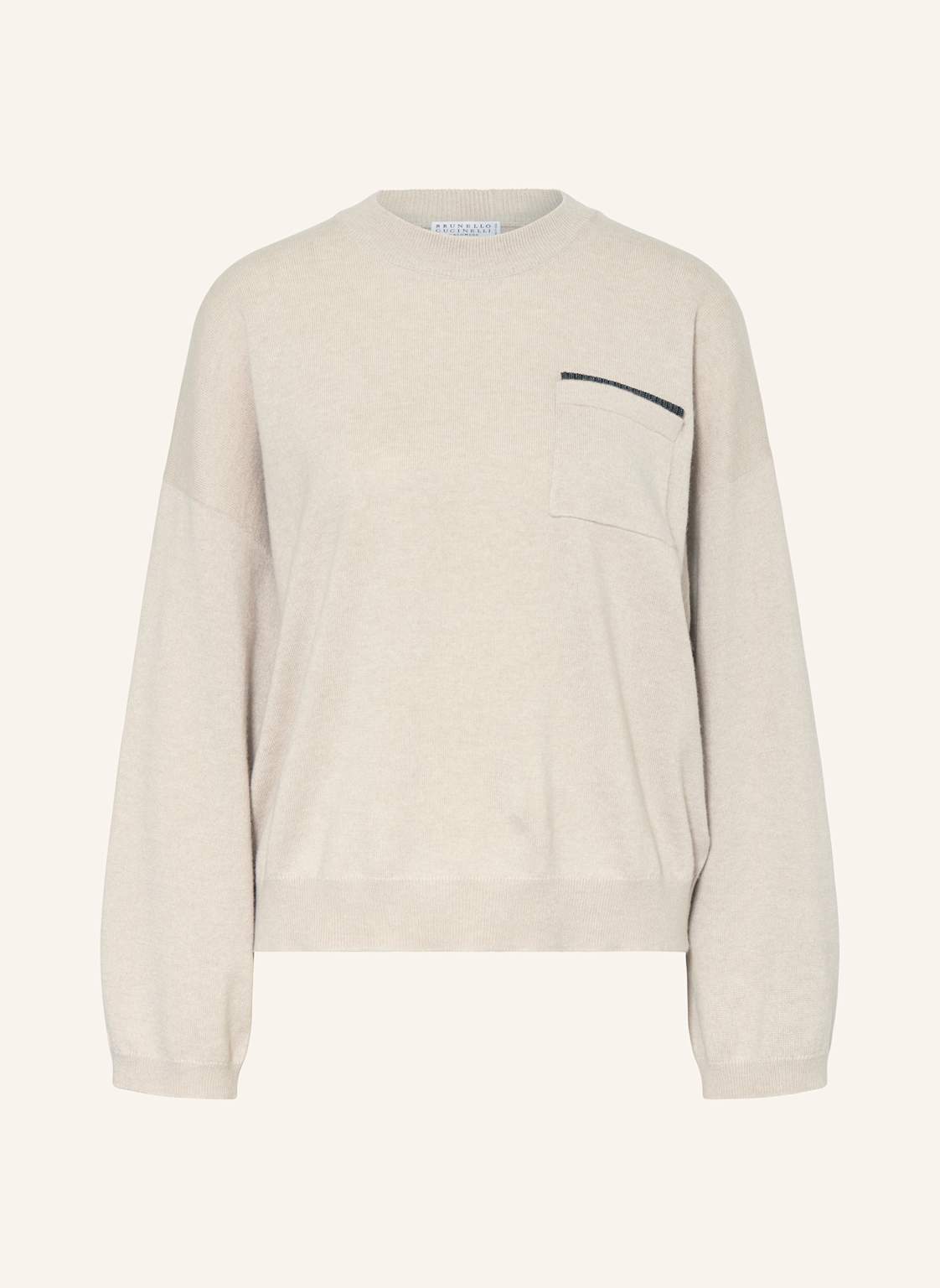 Brunello Cucinelli Cashmere-Pullover Mit Schmucksteinen beige von BRUNELLO CUCINELLI