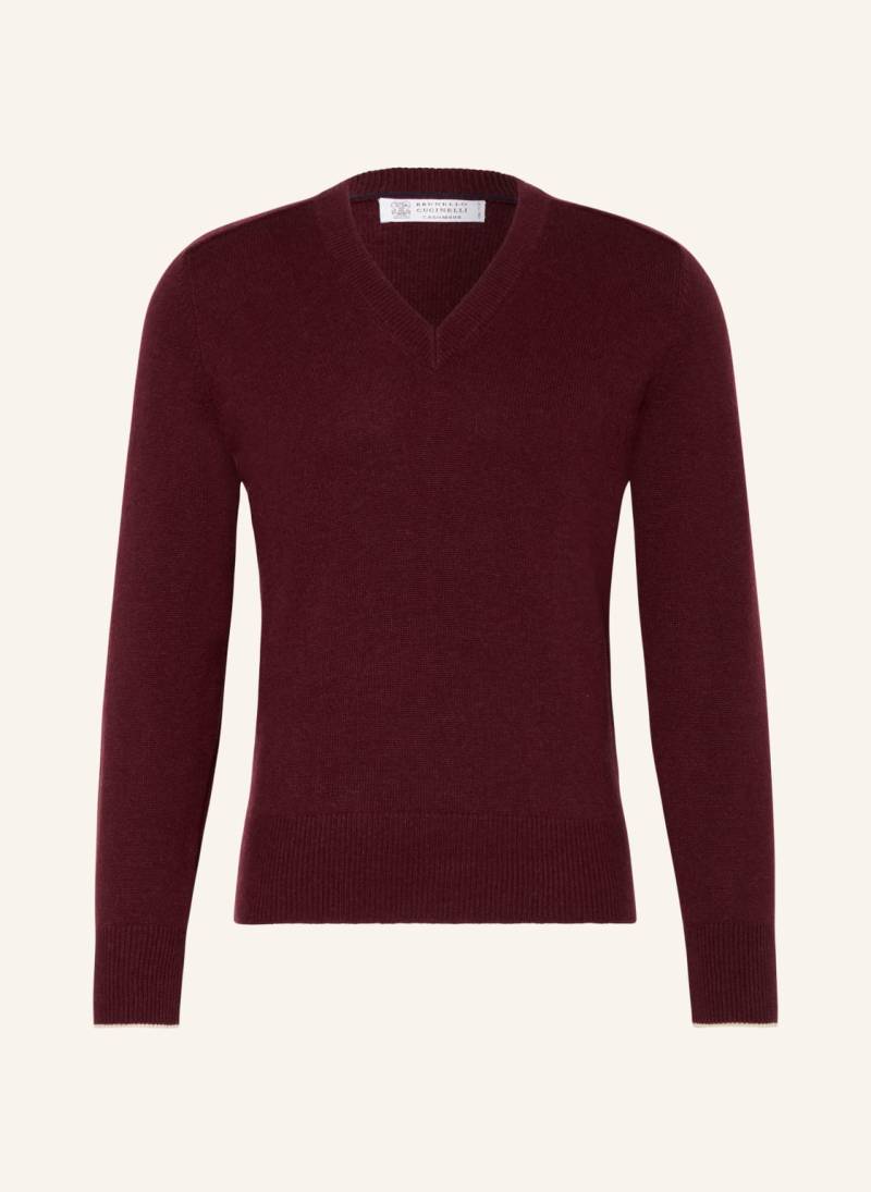 Brunello Cucinelli Cashmere-Pullover rot von BRUNELLO CUCINELLI