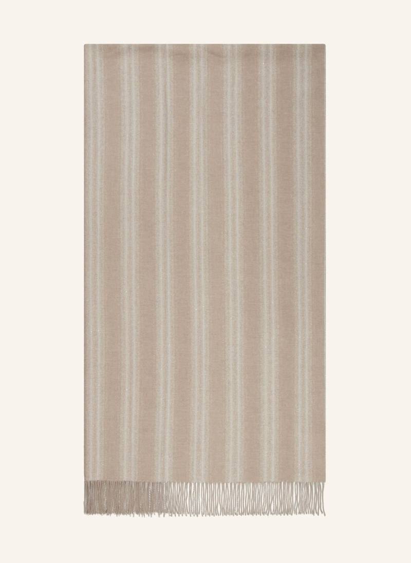 Brunello Cucinelli Cashmere-Schal Mit Glitzergarn beige von BRUNELLO CUCINELLI