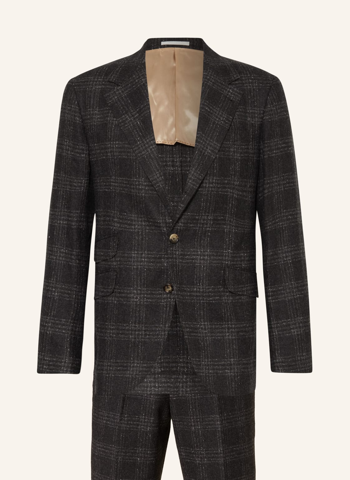 Brunello Cucinelli Flanell-Anzug Slim Fit Mit Seide grau von BRUNELLO CUCINELLI