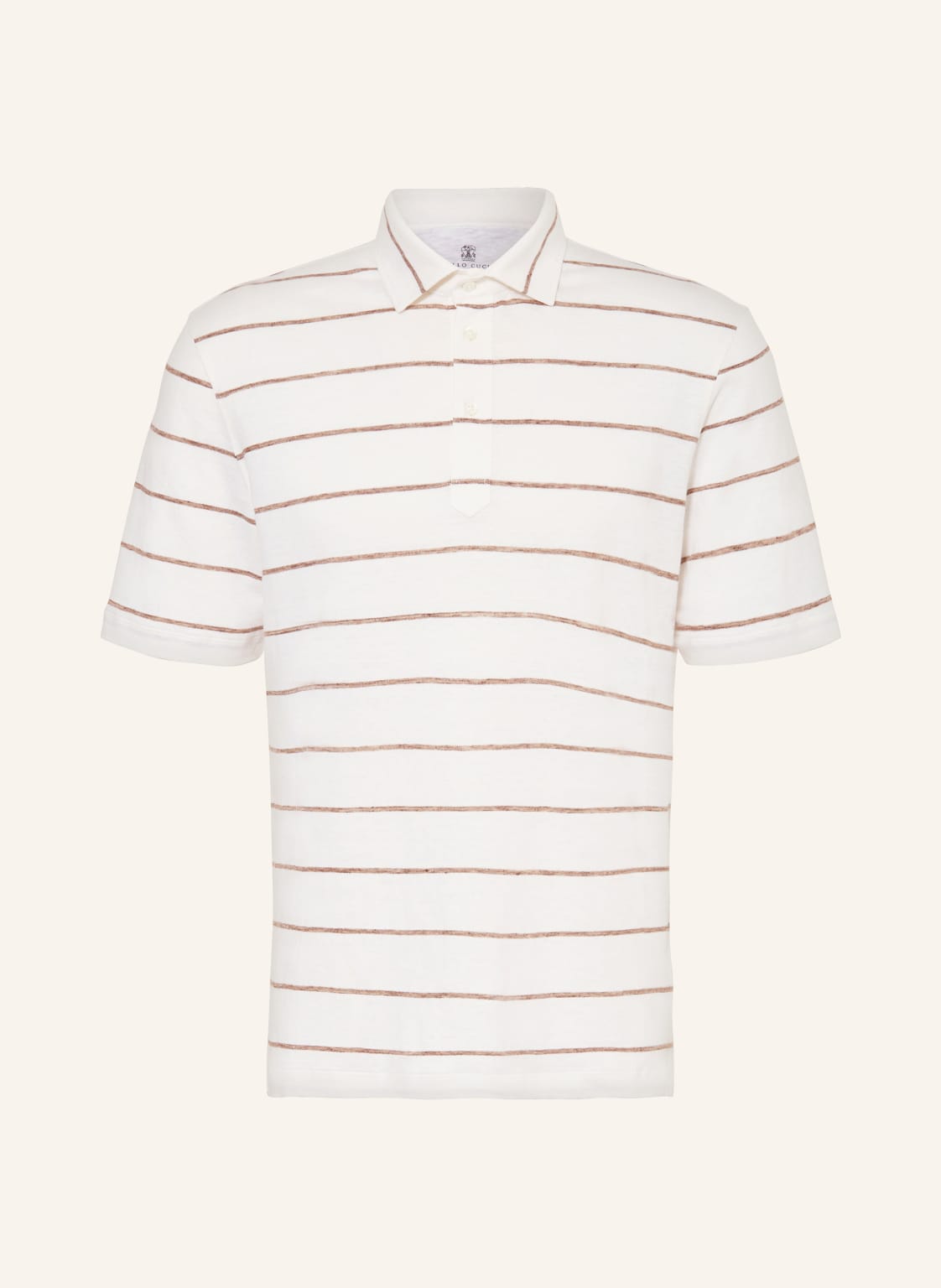 Brunello Cucinelli Jersey-Poloshirt Aus Leinen weiss von BRUNELLO CUCINELLI