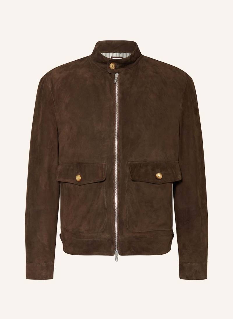 Brunello Cucinelli Lederjacke braun von BRUNELLO CUCINELLI