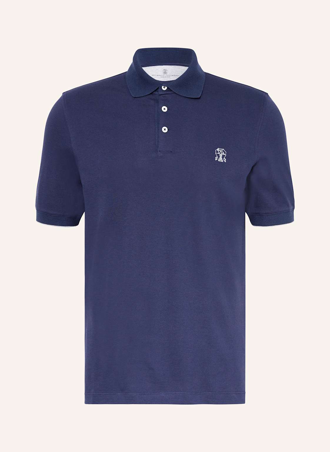 Brunello Cucinelli Piqué-Poloshirt blau von BRUNELLO CUCINELLI