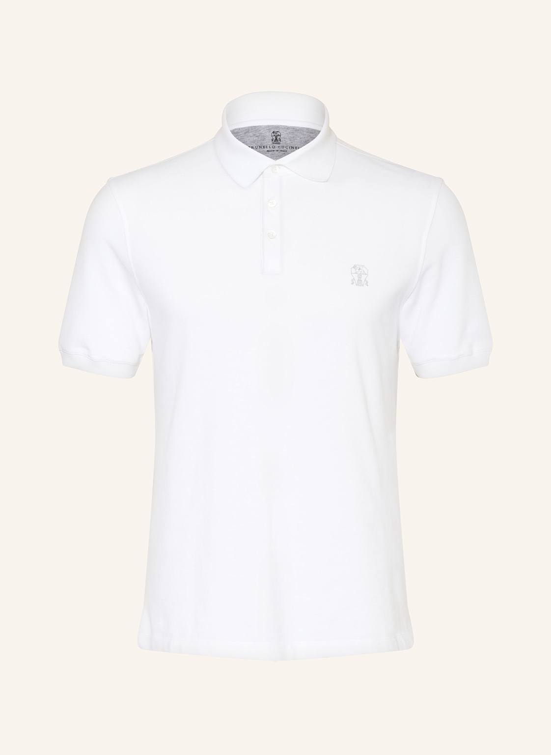 Brunello Cucinelli Piqué-Poloshirt weiss von BRUNELLO CUCINELLI