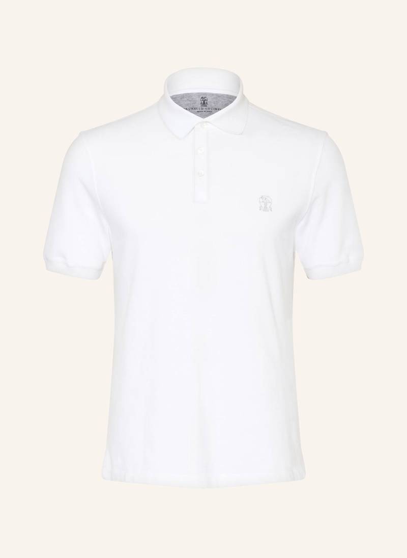 Brunello Cucinelli Piqué-Poloshirt weiss von BRUNELLO CUCINELLI