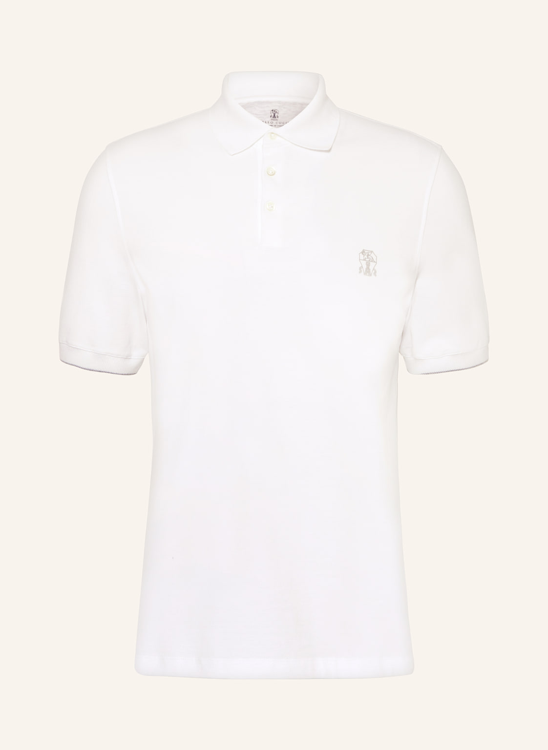 Brunello Cucinelli Piqué-Poloshirt weiss von BRUNELLO CUCINELLI