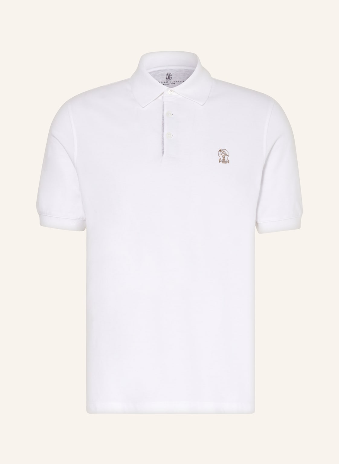 Brunello Cucinelli Piqué-Poloshirt weiss von BRUNELLO CUCINELLI