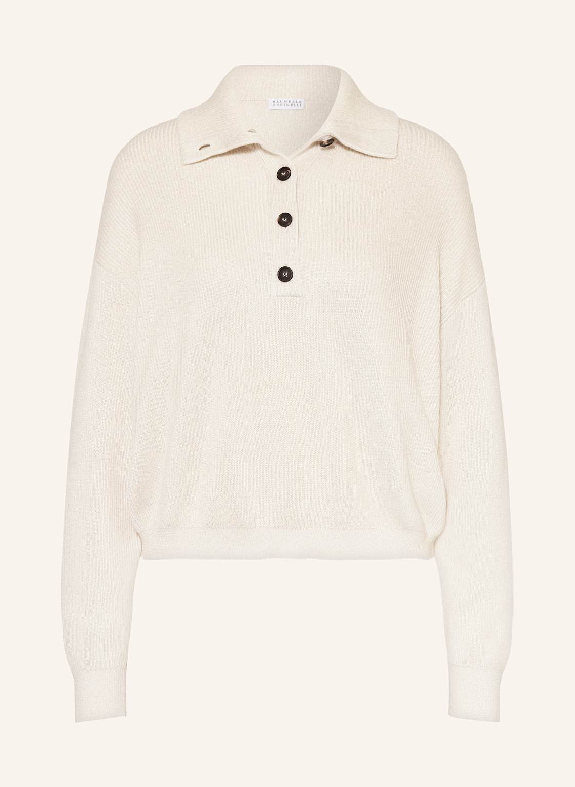 Brunello Cucinelli Pullover Collo Alto Mit Glitzergarn weiss von BRUNELLO CUCINELLI