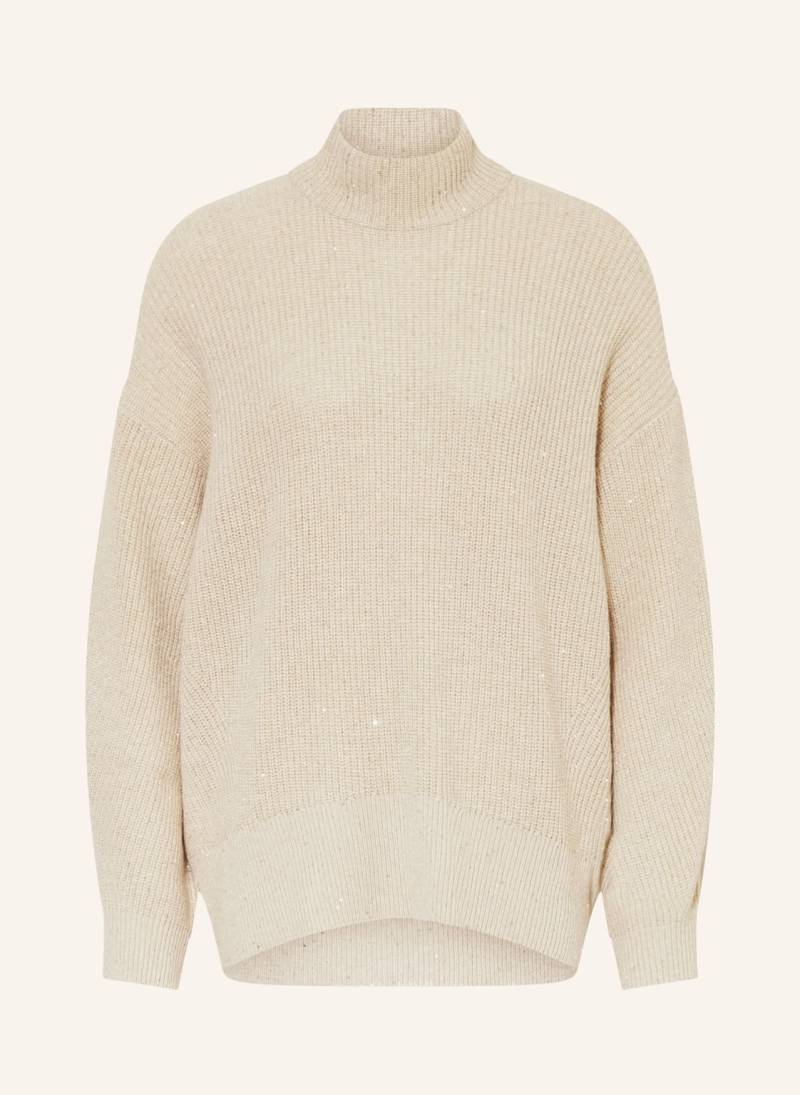 Brunello Cucinelli Pullover Mit Cashmere Und Glitzergarn beige von BRUNELLO CUCINELLI