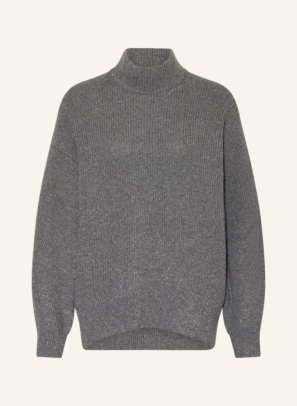 Brunello Cucinelli Pullover Mit Cashmere Und Glitzergarn grau von BRUNELLO CUCINELLI