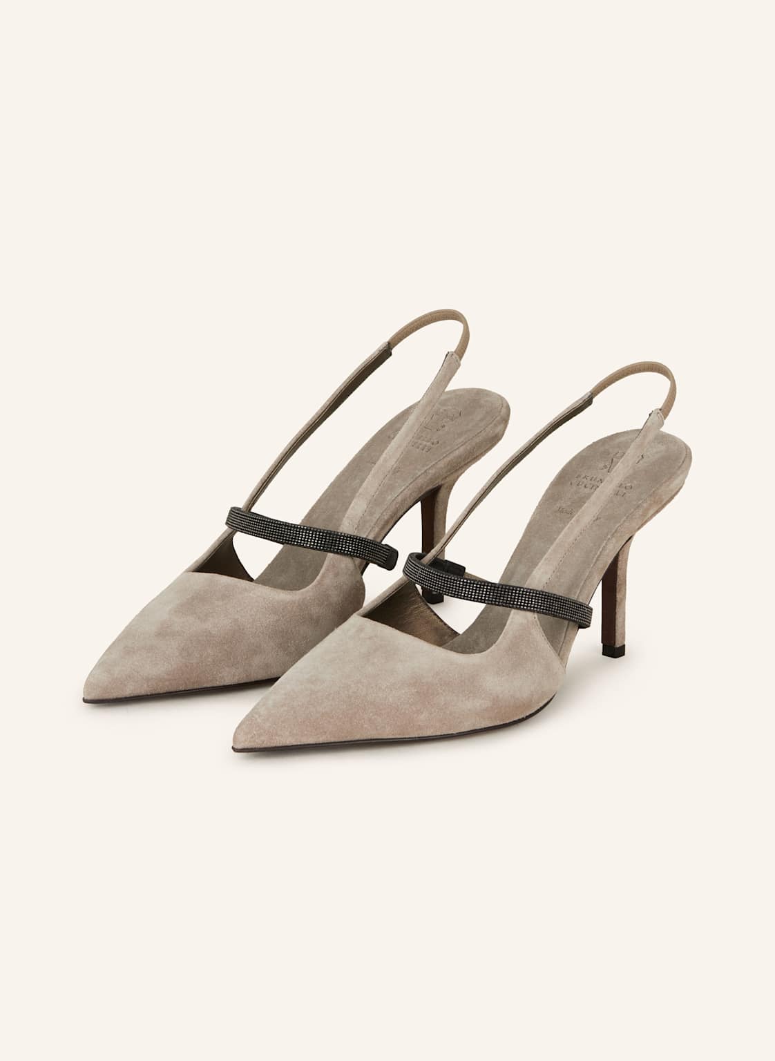 Brunello Cucinelli Slingpumps Mit Schmucksteinen grau von BRUNELLO CUCINELLI