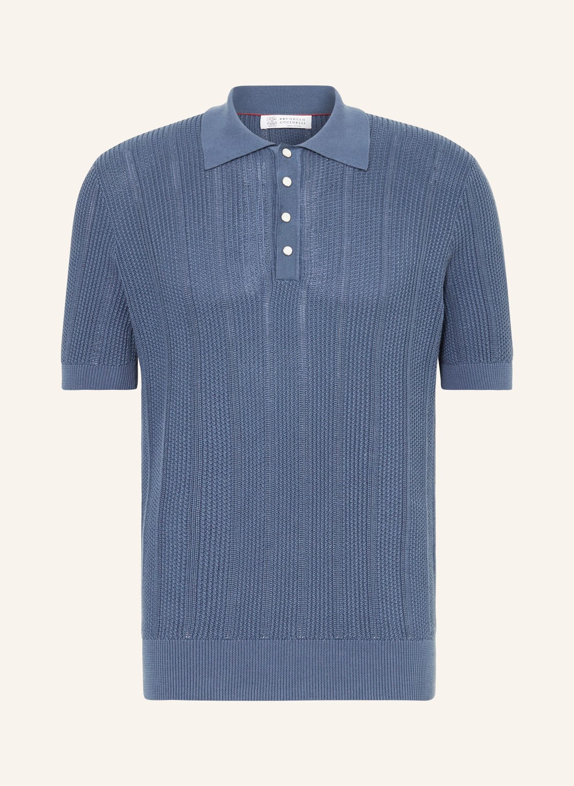 Brunello Cucinelli Strick-Poloshirt blau von BRUNELLO CUCINELLI