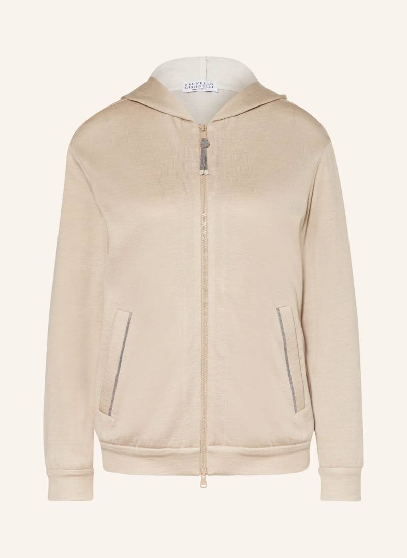 Brunello Cucinelli Sweatjacke Mit Seide beige von BRUNELLO CUCINELLI