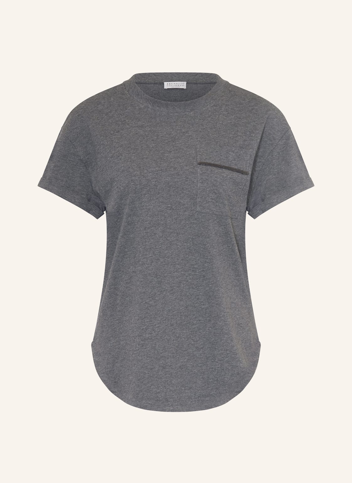 Brunello Cucinelli T-Shirt Mit Schmucksteinen grau von BRUNELLO CUCINELLI