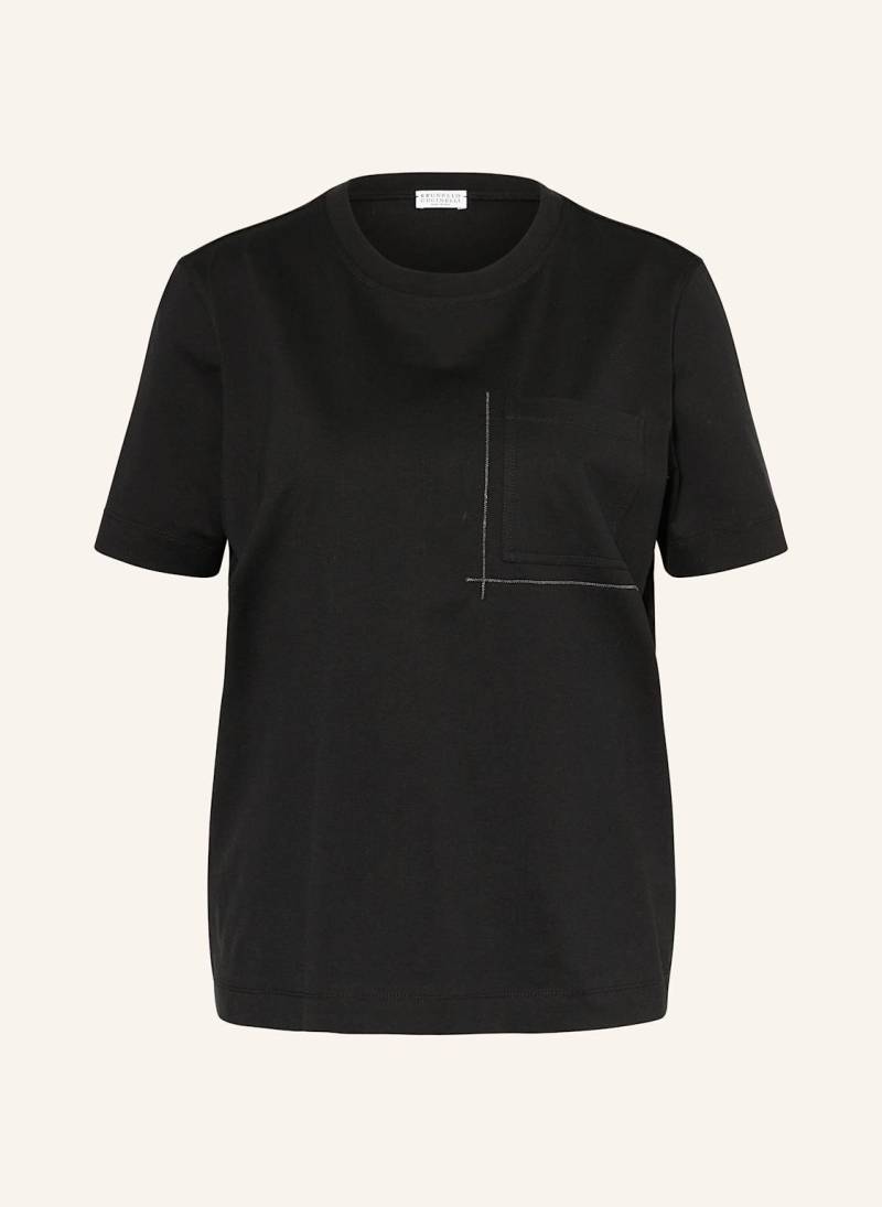 Brunello Cucinelli T-Shirt Mit Schmucksteinen schwarz von BRUNELLO CUCINELLI