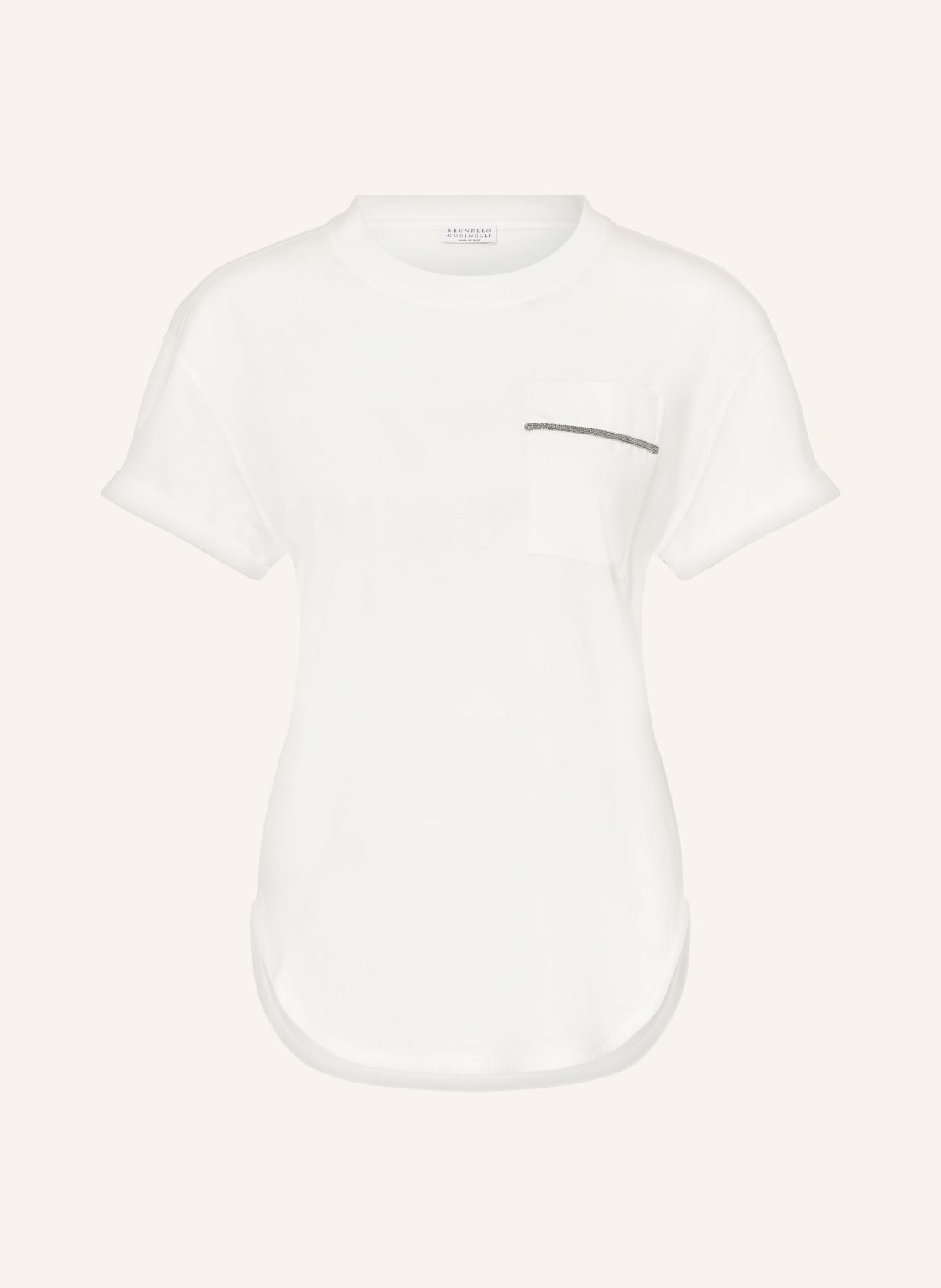 Brunello Cucinelli T-Shirt Mit Schmucksteinen weiss von BRUNELLO CUCINELLI