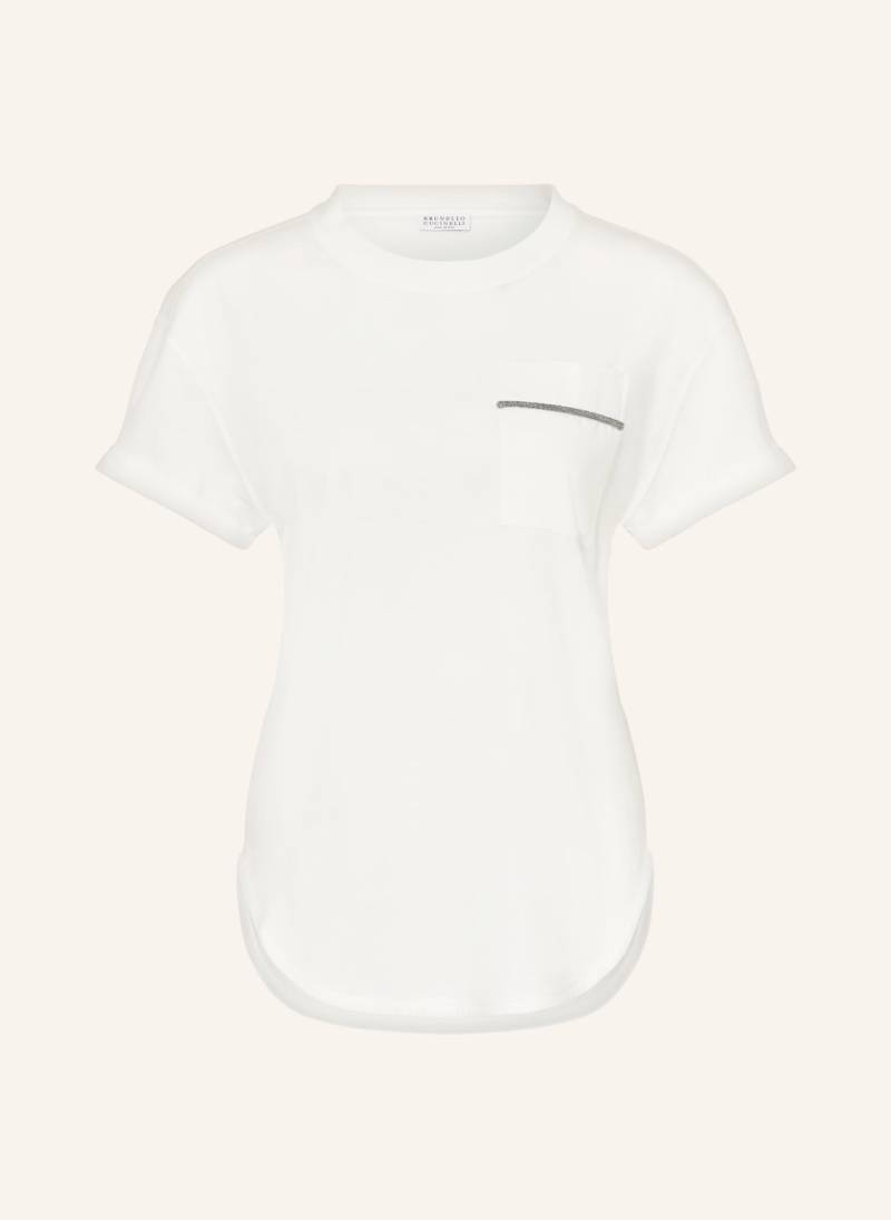 Brunello Cucinelli T-Shirt Mit Schmucksteinen weiss von BRUNELLO CUCINELLI