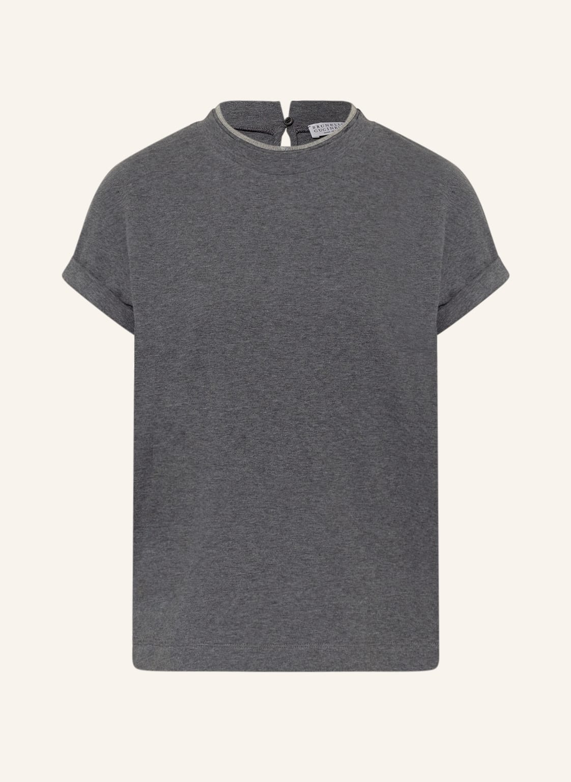 Brunello Cucinelli T-Shirt Mit Zierperlen grau von BRUNELLO CUCINELLI